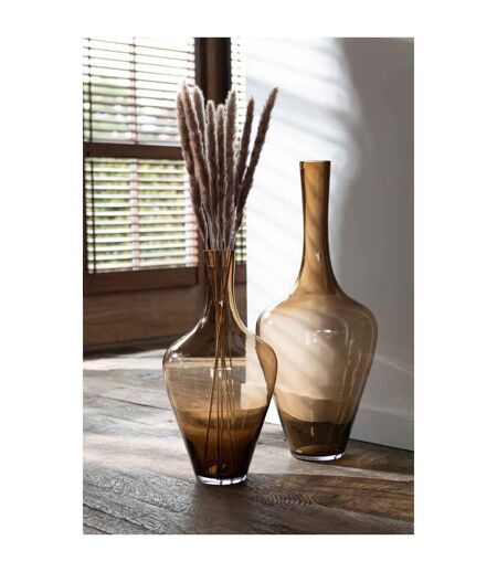 Vase Design en Verre Joni 70cm Marron Ambre