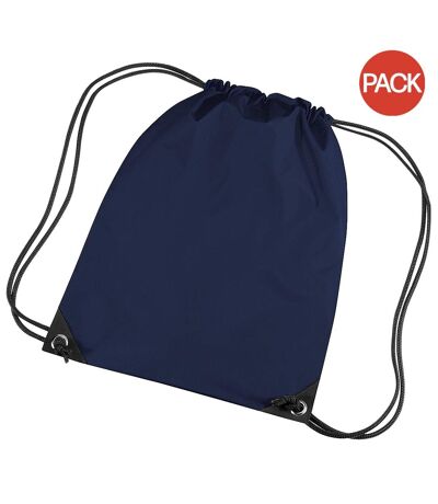 Lot de 2  Sac de gym 11 litres taille unique bleu marine Bagbase