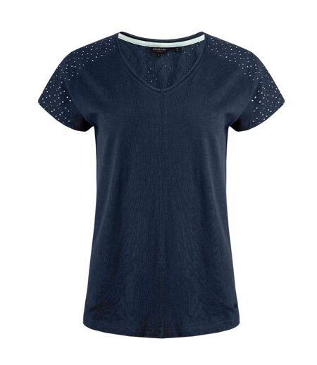 Womens/ladies pernille cut out t-shirt navy Weird Fish