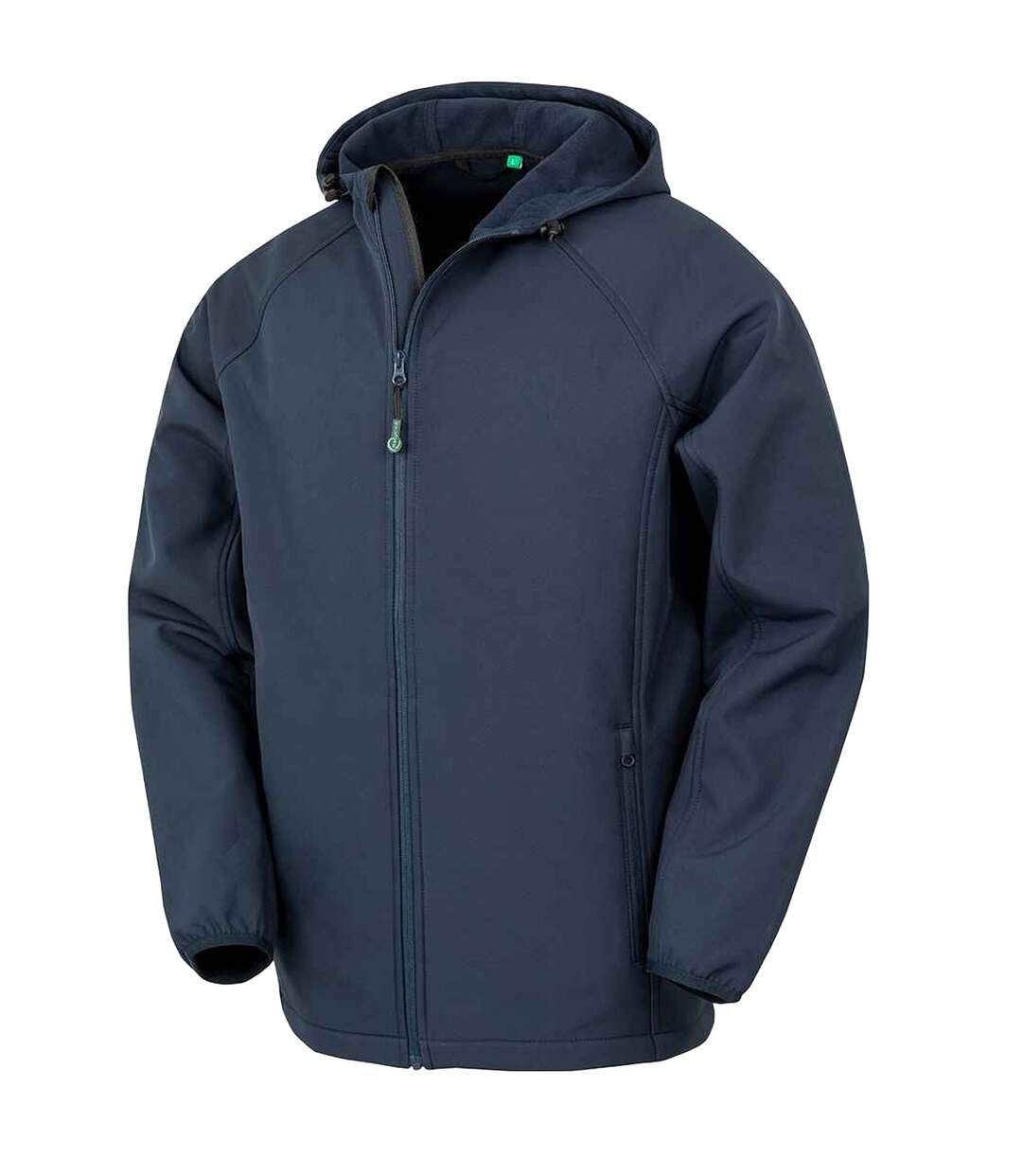 Mens hooded 3 layer recycled soft shell jacket navy Result-1