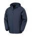 Mens hooded 3 layer recycled soft shell jacket navy Result-1