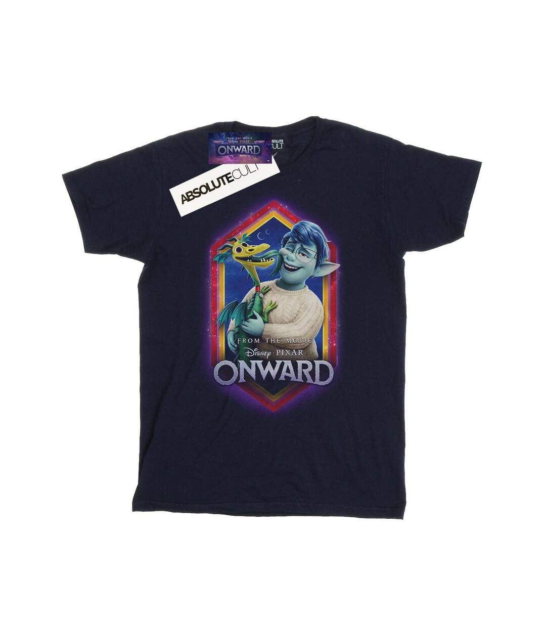 Disney Womens/Ladies Onward Laurel And Blazey Crest Cotton Boyfriend T-Shirt (Bleu marine) - UTBI42394-1