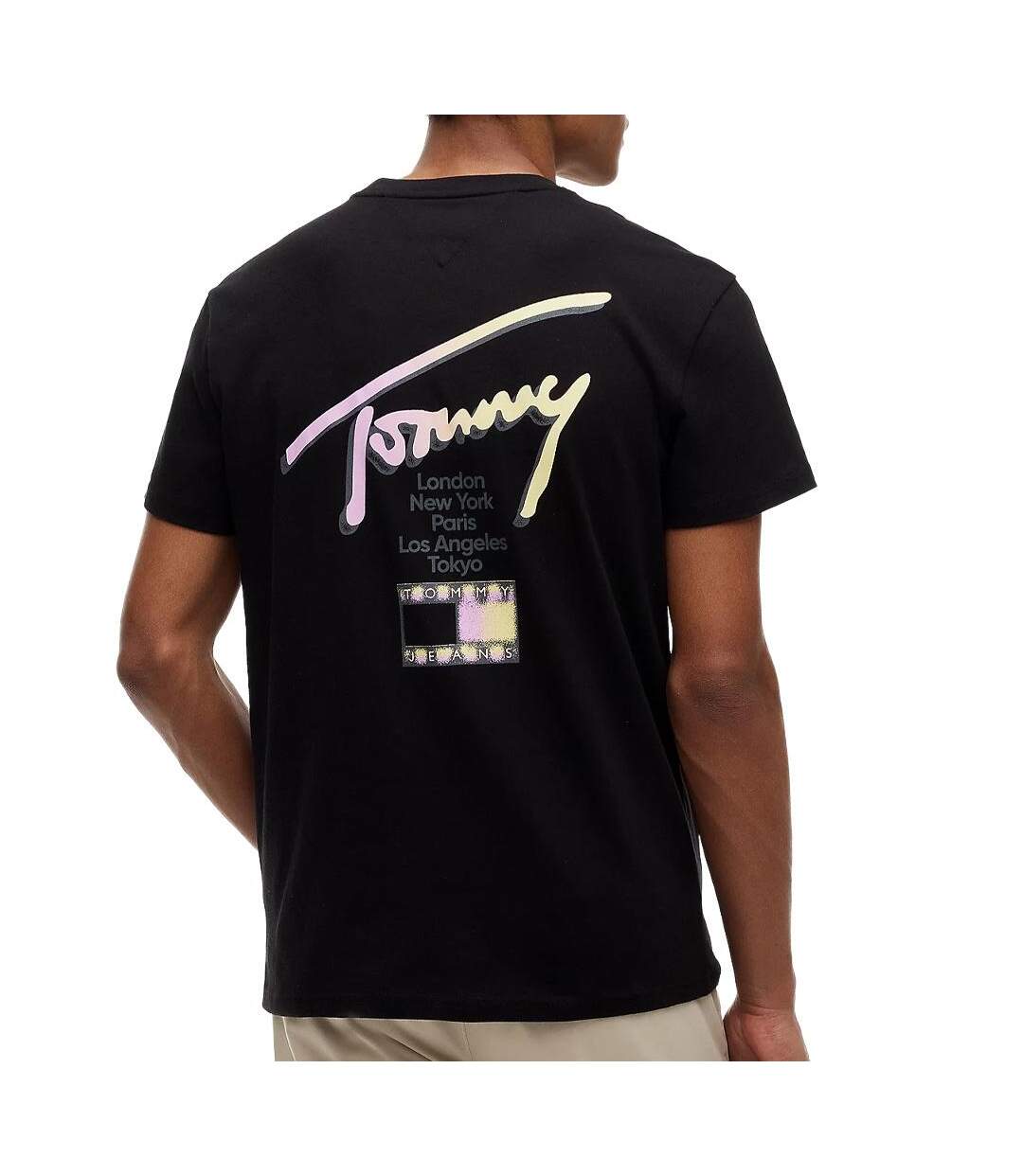 T-Shirt noir homme tommy hilfiger city sign-2