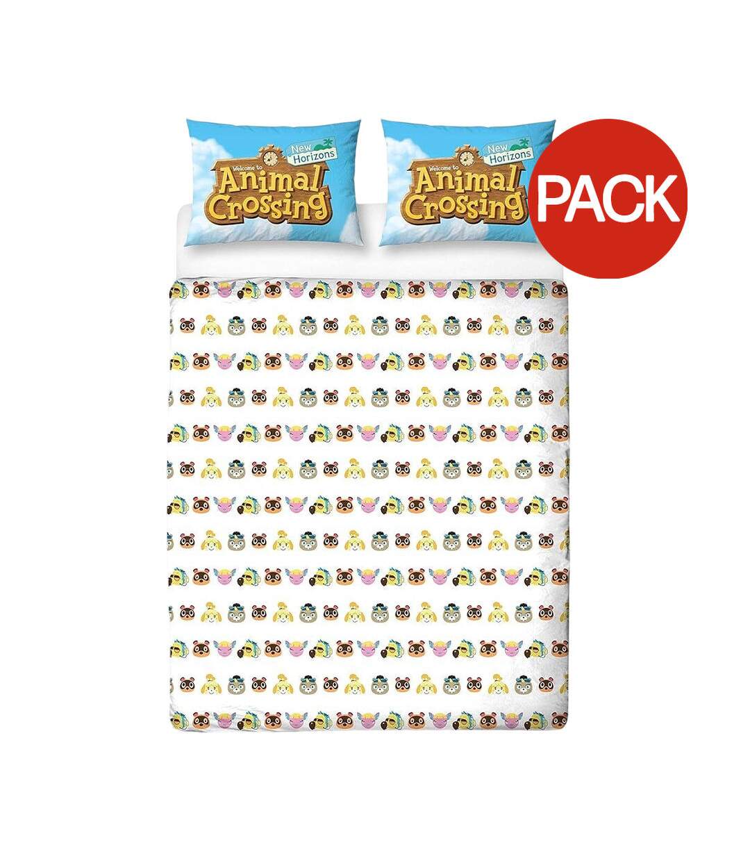 Pack Of 2  Beach Reversible Duvet Set  Multicoloured Animal Crossing-1
