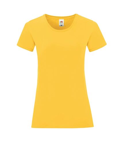 Fruit Of The Loom - T-shirt manches courtes ICONIC - Femme (Jaune) - UTPC3400