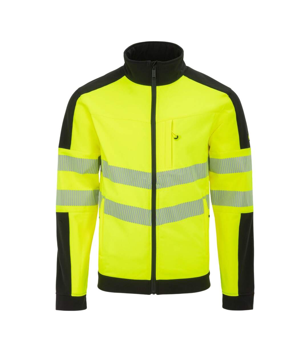 Mens Hi-vis Soft Shell Jacket Yellow Black Dunlop-1