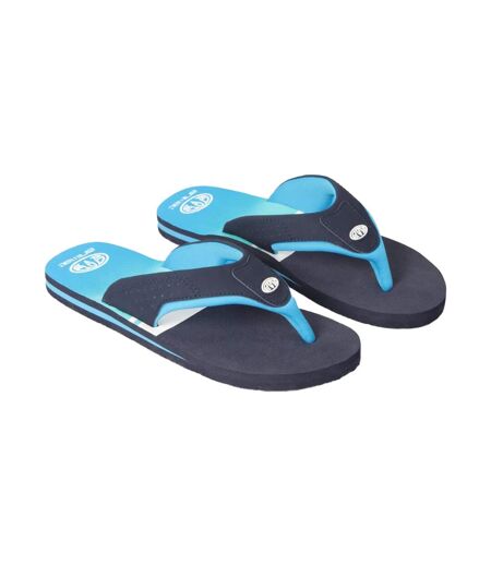Mens Jekyl Contrast Flip Flops Dark Blue Animal