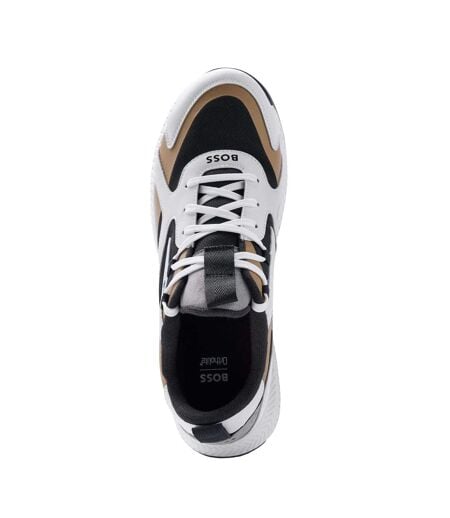 Chaussures De Course En Cuir Titanium Beige Boss