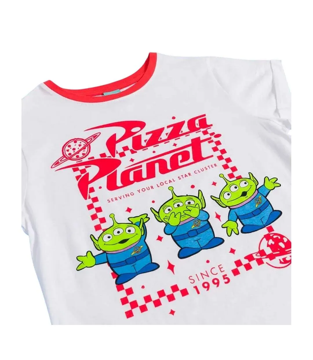 Ensemble De Pyjama Motif Extraterrestres Pizza Planet Femme Blanc Rouge Toy Story-4