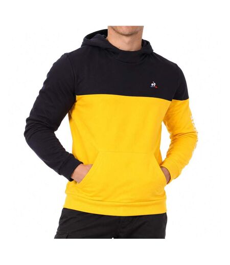 Sweat marine/jaune homme le coq sportif captain