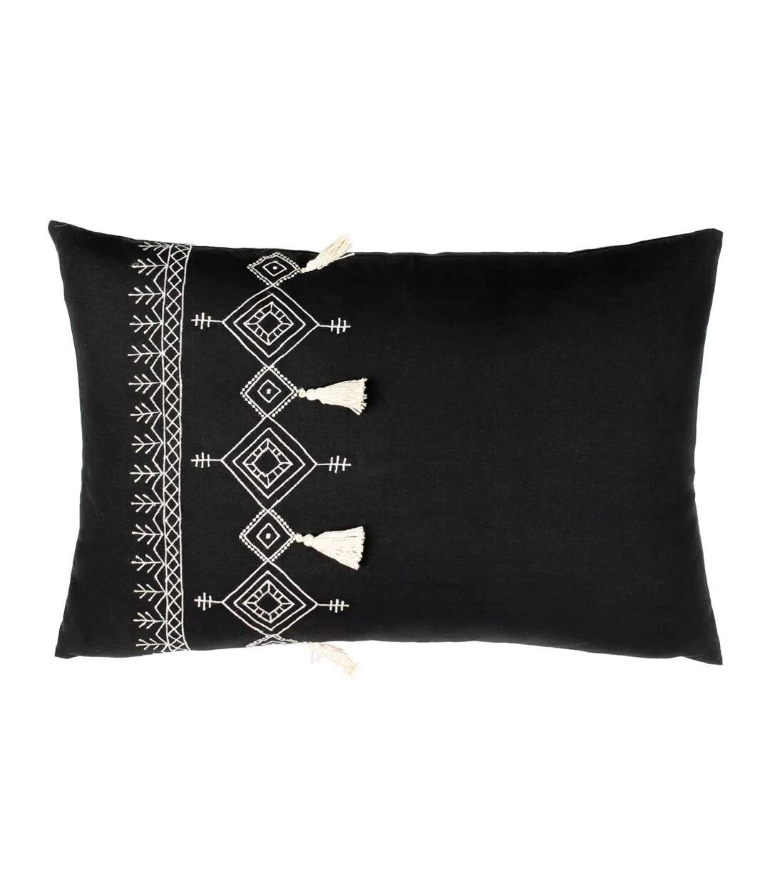 Pritta tassel cushion cover 40cm x 60cm black Furn