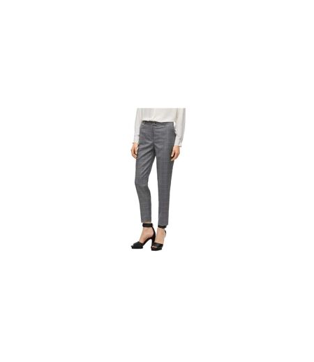 Pantalon Motif/style Motif Écossais Femme Gris Boss