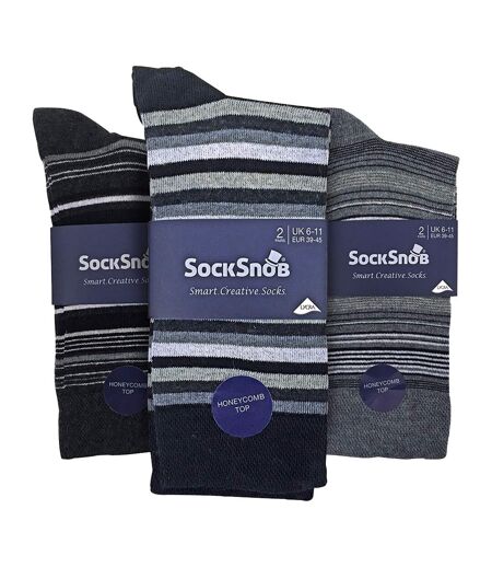 6 Paires Chaussettes Homme Coton avec Rayures
