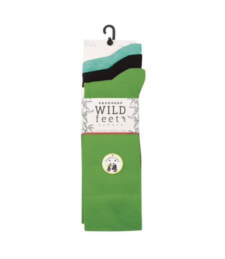 Wildfeet - 3 Paires Homme Chaussettes Bambou Mi-mollet Costume Unies
