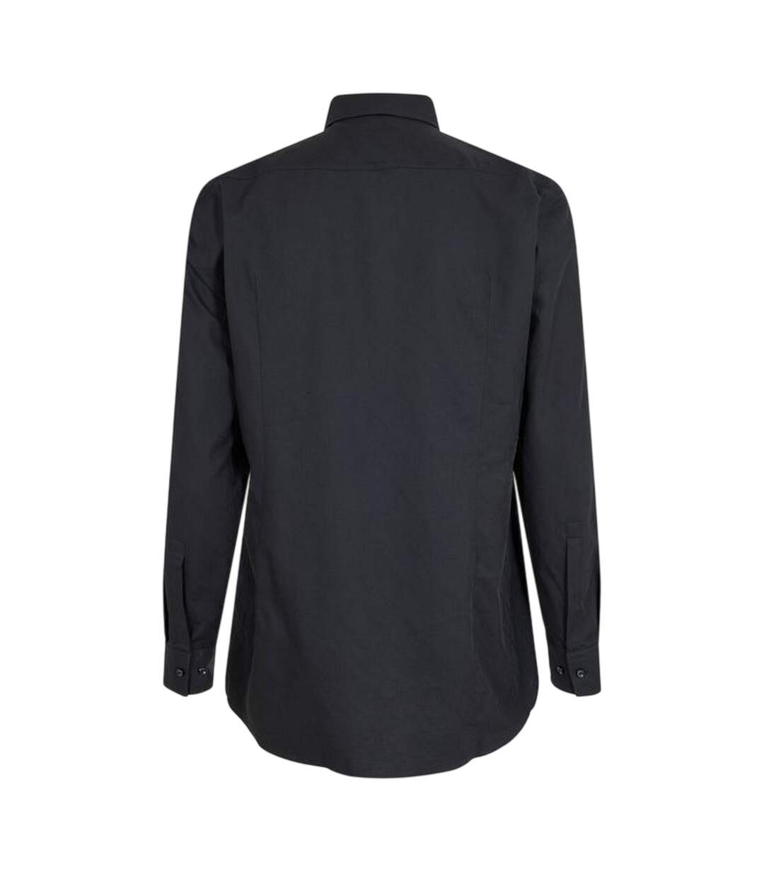 Mens Point Collar Regular Long-sleeved Shirt Black Boss-3