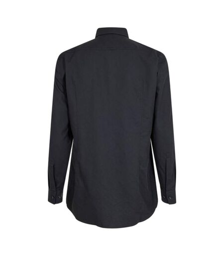 Mens Point Collar Regular Long-sleeved Shirt Black Boss