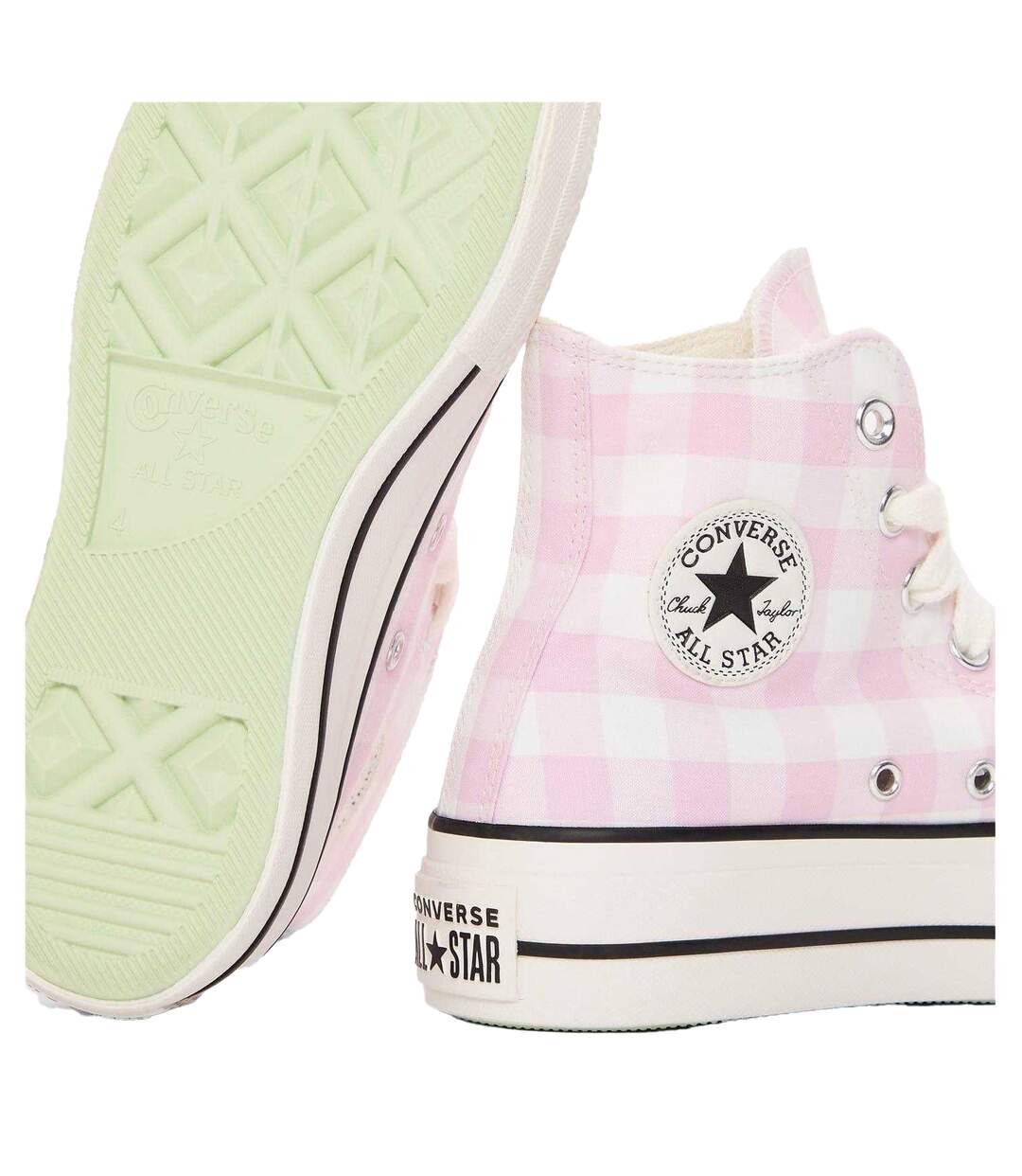 Womens/ladies Chuck Classic Platform High Top Trainers Pink Converse-4