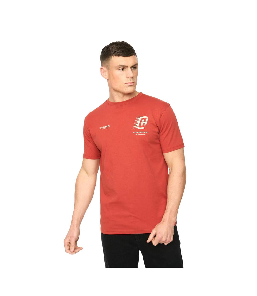 T-shirt Morville Homme Rouge Crosshatch-2