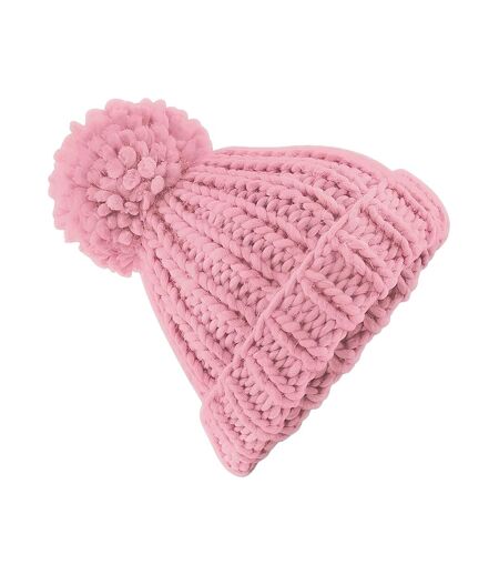 Beechfield Womens/Ladies Oversized Hand Knitted Beanie (Dusky Pink)