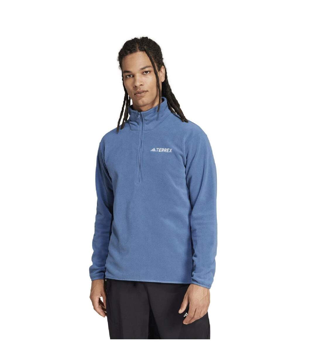 Mens Terrex Multi Essentials Half Zip Fleece Top Grey Adidas-4