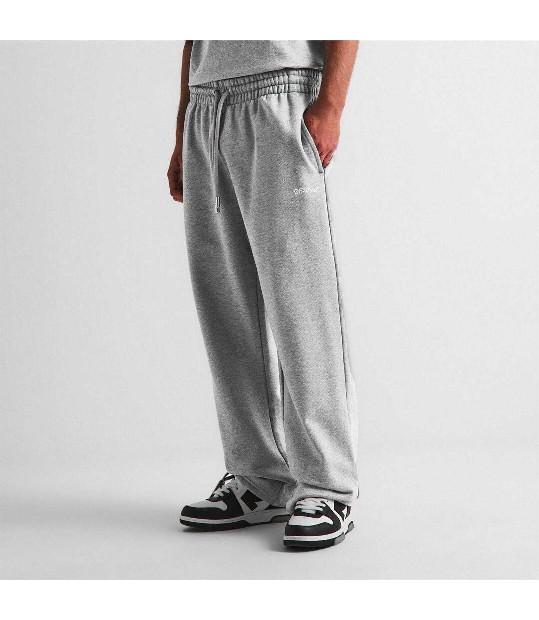 Off-white Pantalon De Jogging Slim En Mélange De Coton Pour Homme Gris Clair Off White-1