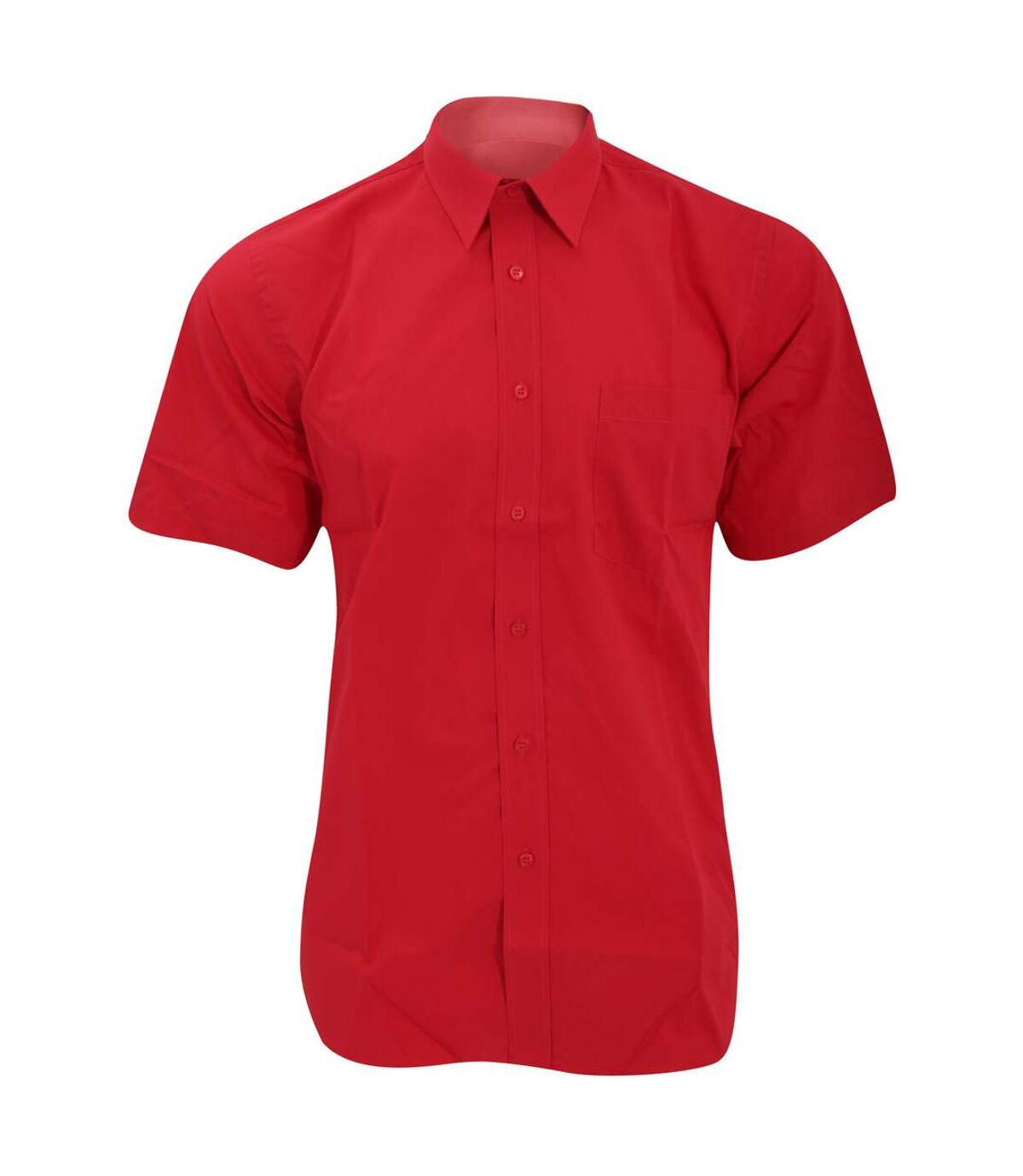 Fruit Of The Loom Mens Short Sleeve Poplin Shirt (Red) - UTBC404
