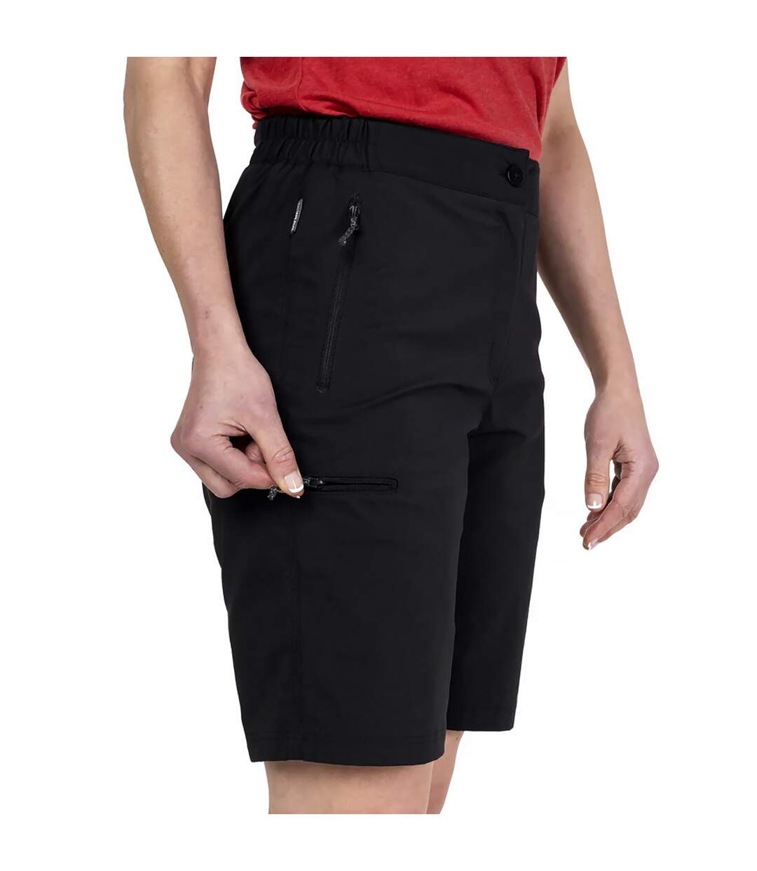 Ladies Knee Length Water Repellent Hiking Shorts with Zip Pockets-3