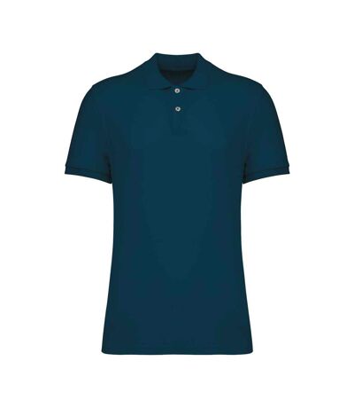 Mens Pique Polo Shirt Peacock Blue Native Spirit