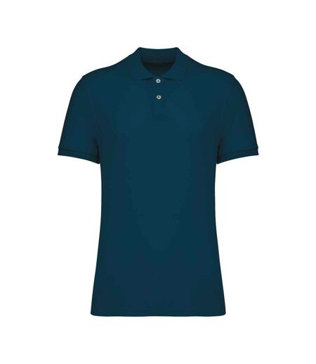 Mens Pique Polo Shirt Peacock Blue Native Spirit