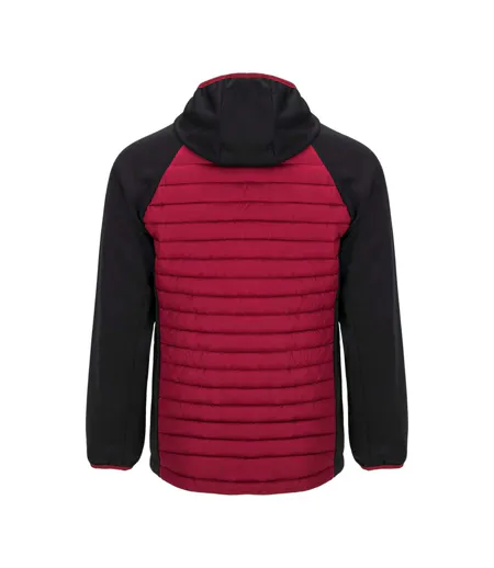 Unisex Adult Minsk Insulated Padded Jacket Black Red Roly