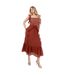 Robe Mi-longue Sans Manches Motif/style Paillette Femme Rouge Pastel Maya Deluxe-1