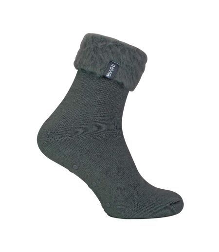 THMO - Homme Chaussettes de Lit Polaire Antidérapantes Chaudes
