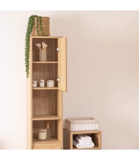 Colonne 2 portes effet bois naturel ABANA - Beige