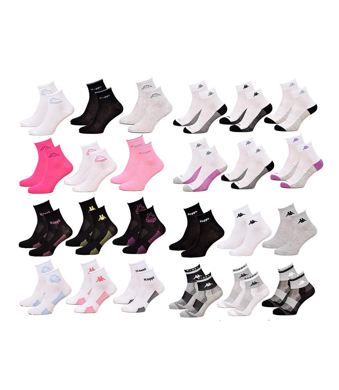 Chaussettes Femme KAPPA QUARTER Pack de 12 Paires Surprise-1