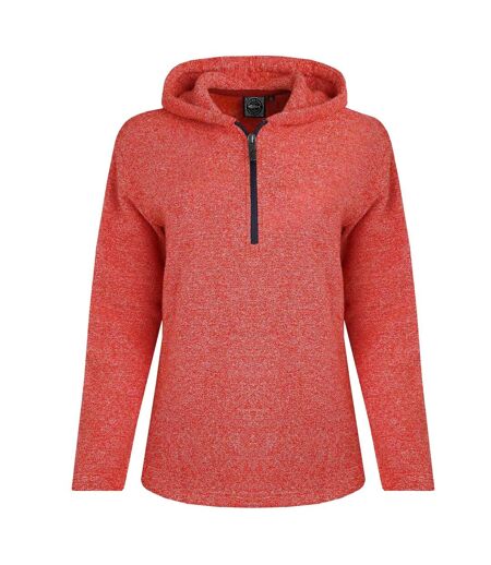 Womens/ladies alisa snow fleece quarter zip hoodie mineral blue marl Weird Fish