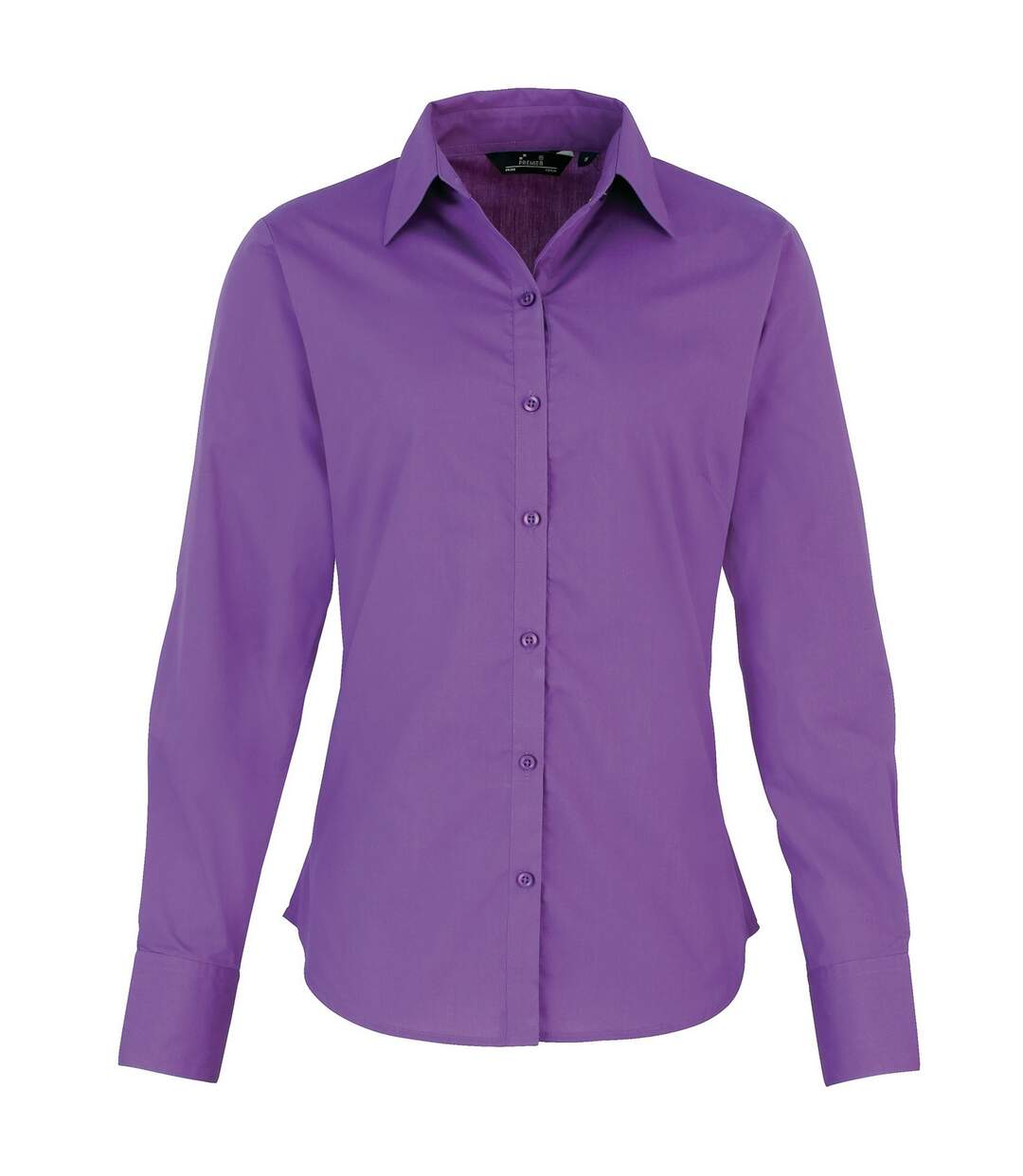 Womens/ladies poplin long-sleeved blouse rich violet Premier