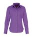 Premier Womens/Ladies Poplin Long Sleeve Blouse / Plain Work Shirt (Rich Violet) - UTRW1090