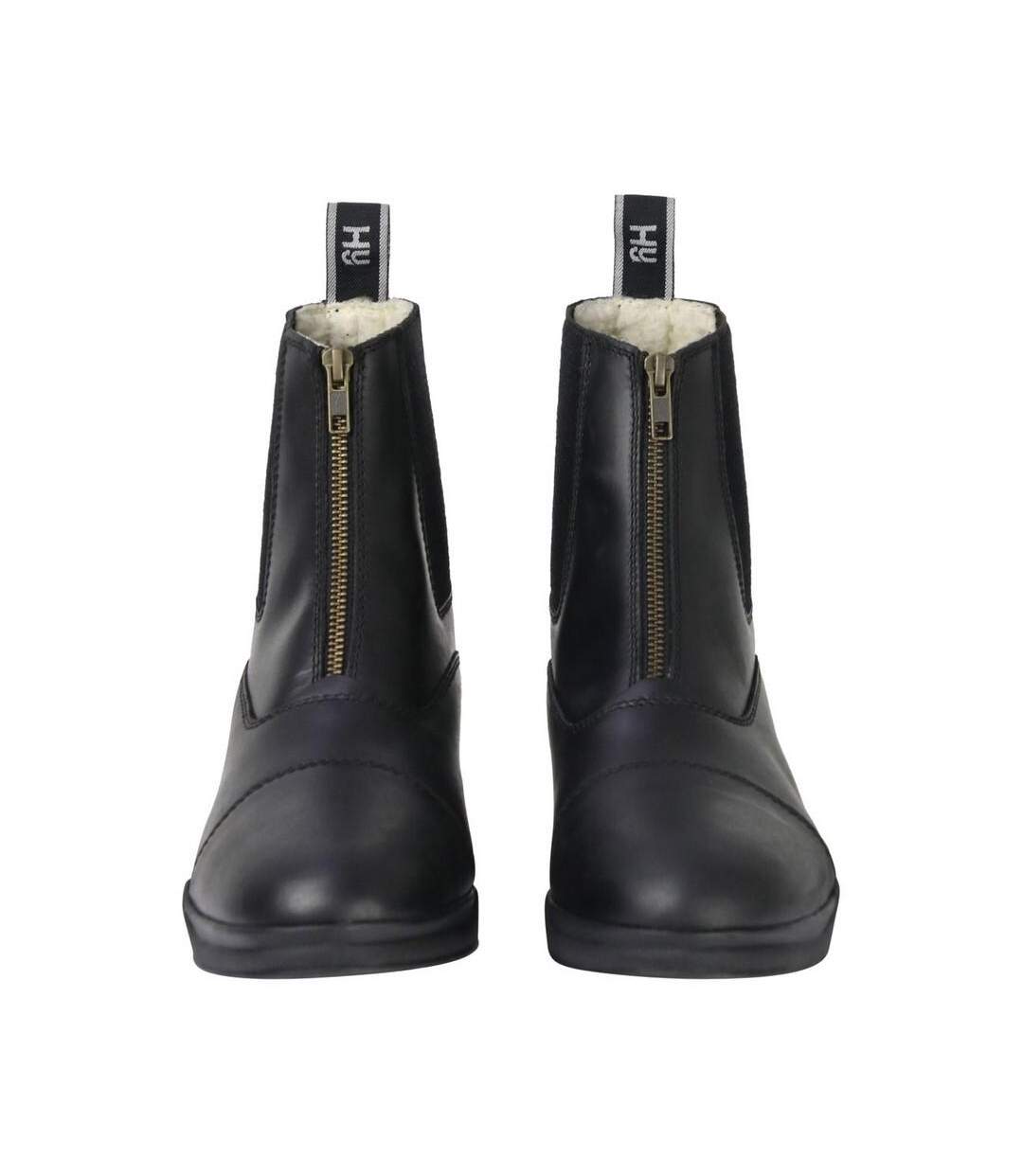Unisex Adult Waxy Leather Jodhpur Boots Black HyLAND-1