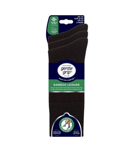 3 Pack Ladies Bamboo Socks Soft Breathable Cushioned Crew Socks
