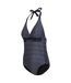 Womens/ladies flavia ii striped one piece swimsuit navy/white Regatta-3