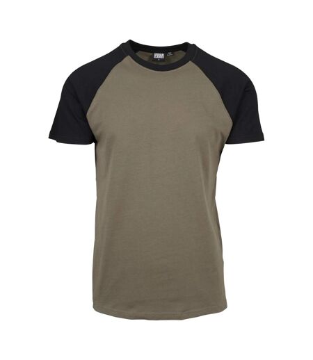 T-shirt Manches Raglan Motif/style Contrasté Homme Olive Noir Urban Classics