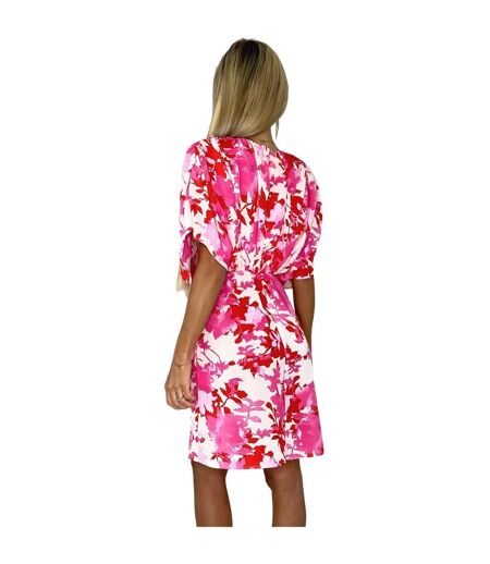 Womens/ladies Mini Dress Pink Print AX Paris