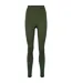 Womens/ladies Seamless High Rise Leggings Green Hummel-1