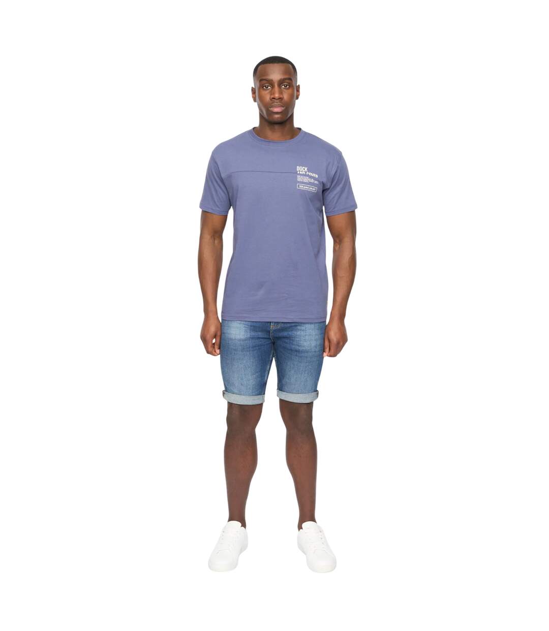 Mens Seamtext T-shirt Navy Duck And Cover-1