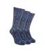 3 Pack Mens Warm 100% Wool Ribbed Socks with Reinforced Heel and Toe-1