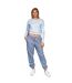 Womens/ladies Catalina Crew Neck Crop Sweatshirt Dusty Blue Juice-1
