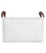 Lot de 3 Paniers de Rangement Velours Côtelé 36cm Blanc-3