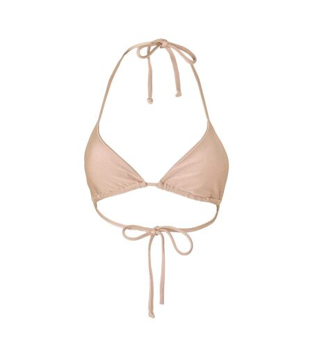 Haut De Maillot De Bain Motif/style Triangle Femme Beige Grace
