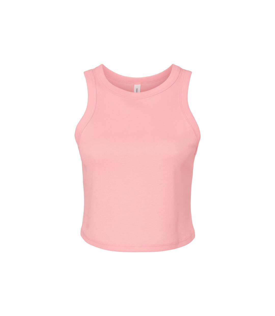 Womens/ladies Micro-rib Racer Tank Top Solid Pink Bella + Canvas-1