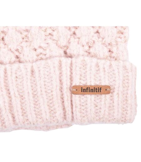 Bonnet Pompon INFINITF Femme 0212 LUREX ROSE